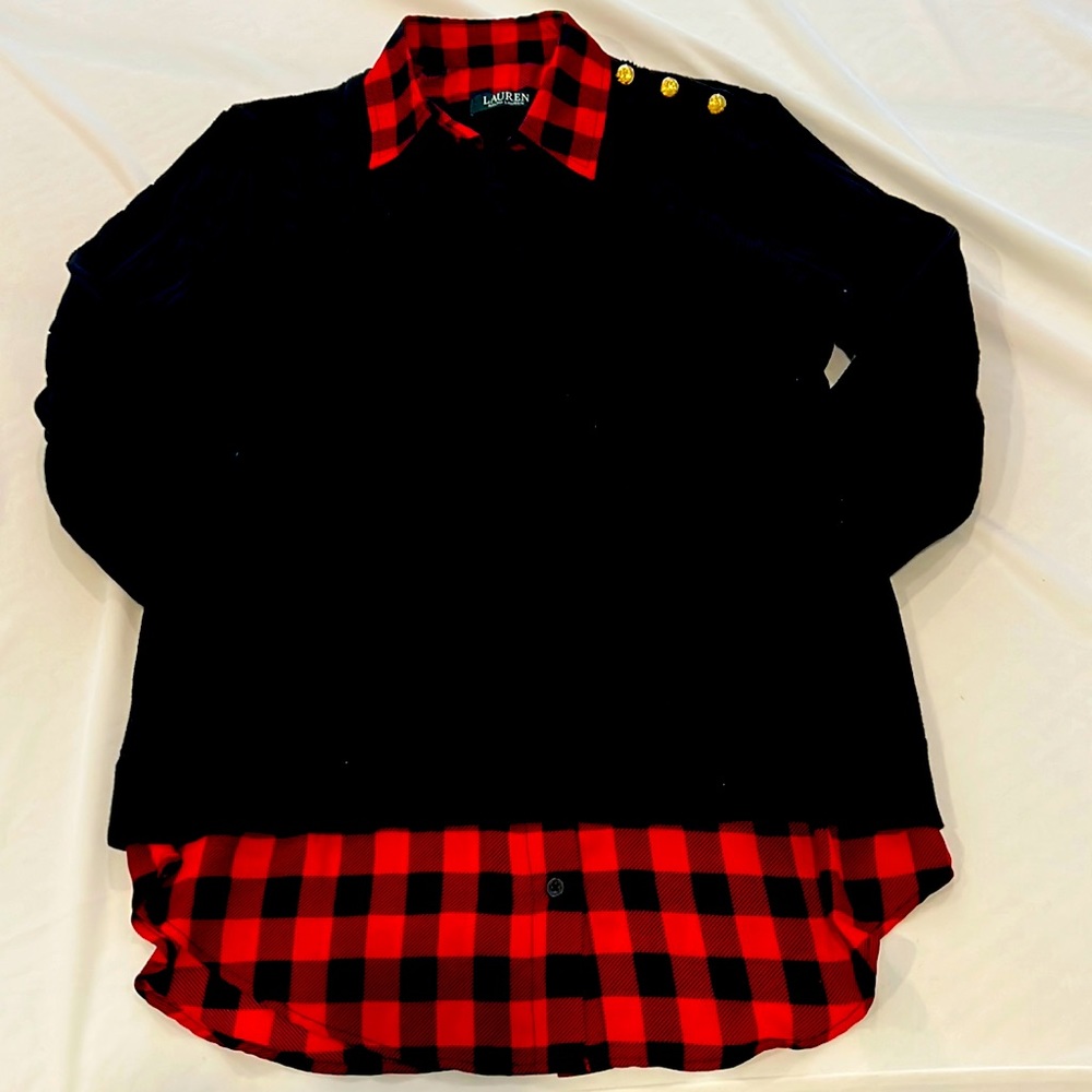 Lauren by Ralph Lauren sweater with collar and tails.  Size small. All cotton.